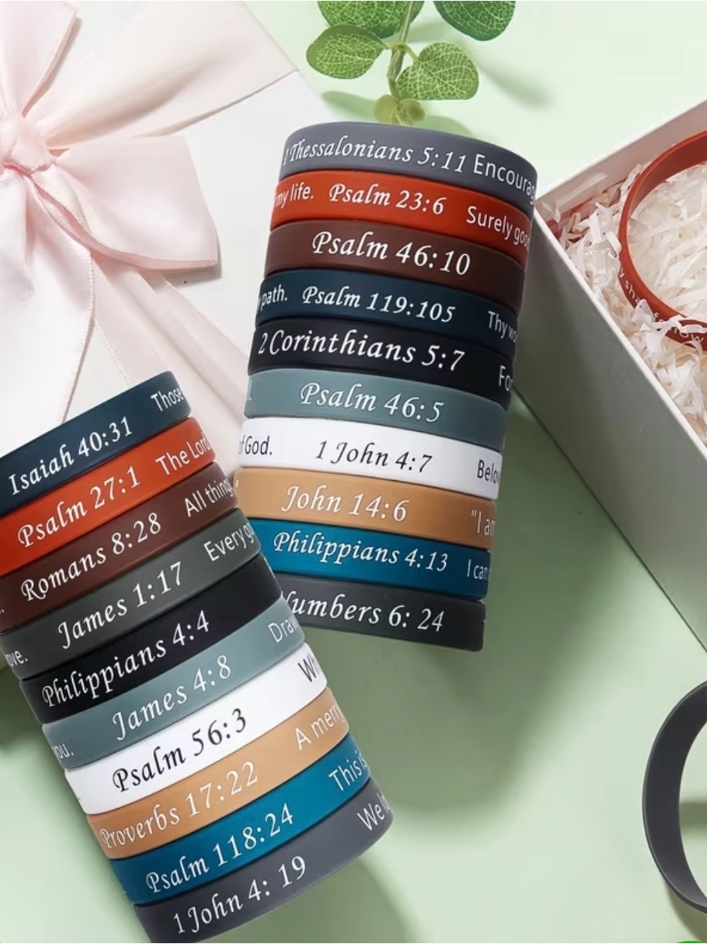 Inspirational Scripture Silicone Wristband (10 for $20 - Randomly selected)